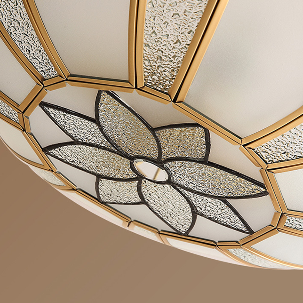 Flower Pattern Chain Glass Ceiling Light Fixture -Homdiy