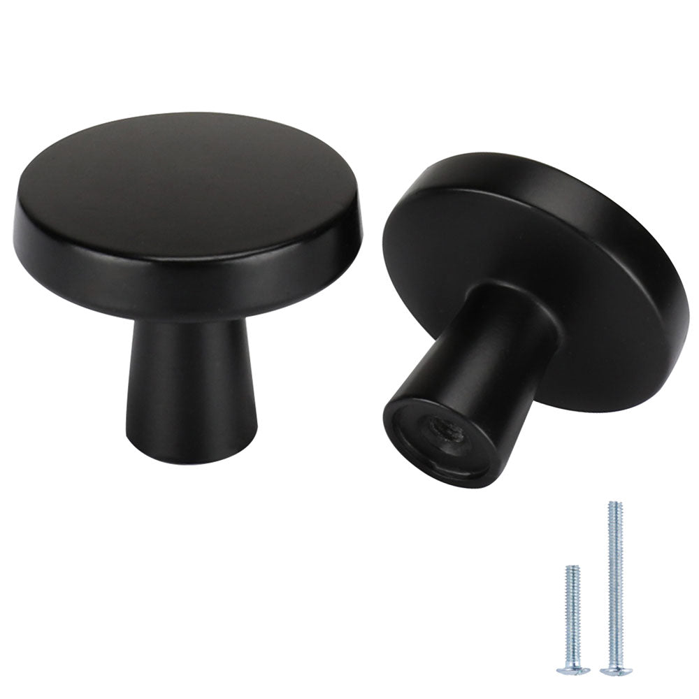 30 Pack Black Cabinet Knobs Round Dresser Drawer Handles For Bathroom(LS5310BK) -Homdiy