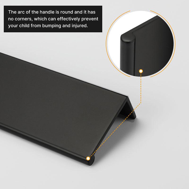 Black Kitchen Cabinet Handles Finger Edge Drawer Pulls Tab Dresser Pulls(LS7030BK) -Homdiy