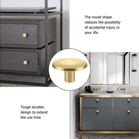 30 Pack Round Brass Cabinet Knobs Gold Cabinet Hardware For Kitchen(LS4008GD) -Homdiy