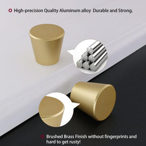 30 Pack Brass Gold Solid Cone Shape Drawer Knobs and Pulls(LS745GD) -Homdiy