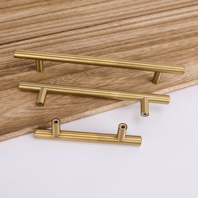 Brushed Brass Gold Euro Bar Kitchen Cabinet Pulls -Homdiy