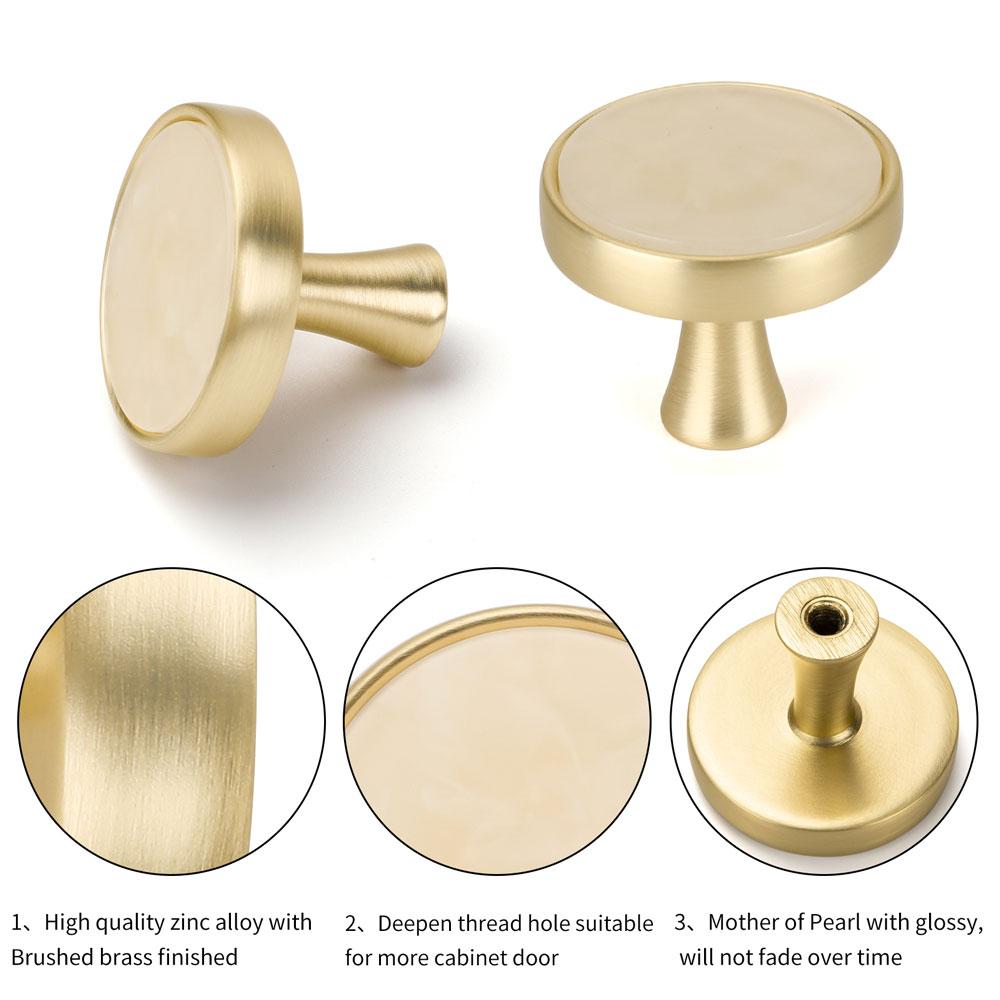 50 Pack Bathroom Dresser Drawer Knobs Gold Cabinet Knobs Round Furniture Knobs(LS6214PS) -Homdiy