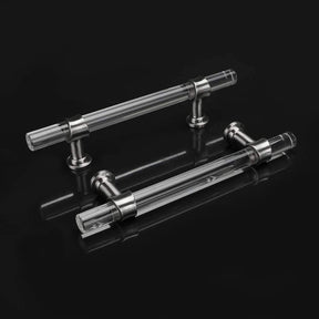 1 Pack Brushed Nickel Clear Acrylic Cabinet Handles for Kitchen (LS9165SNB) -Homdiy