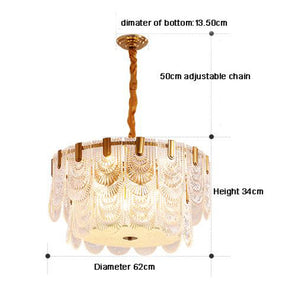 Modern Copper Glass Chandelier Ceiling Light -Homdiy