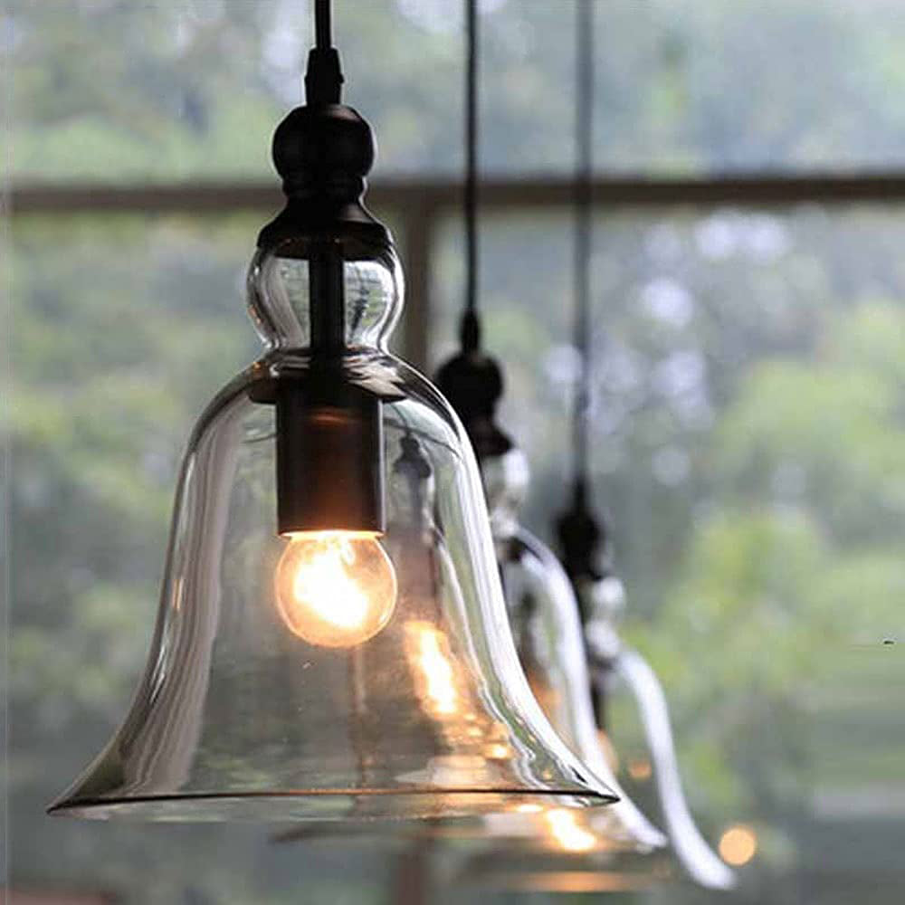 Industrial Style Bell Shape Glass Pendant Light -Homdiy