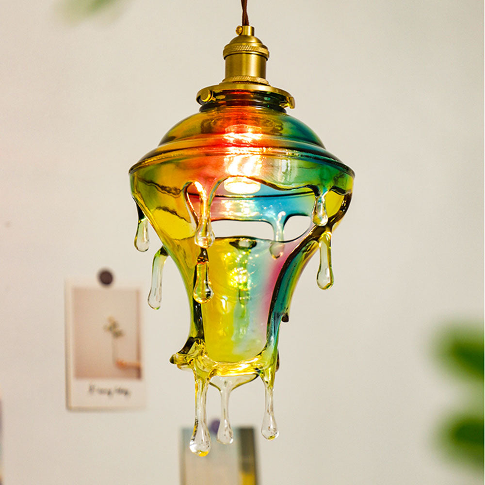 Vintage Colorful Water Drop Pendant Light -Homdiy