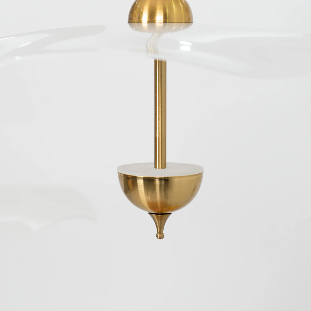 Gold Metal Acrylic Lotus Double Biscuit Pendant Light -Homdiy