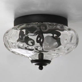 Industrial Glass Retro Semi-Flush Mount Ceiling Light -Homdiy