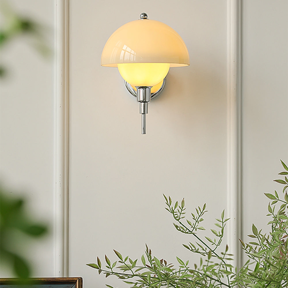 Cream Cute Mushroom Aisle Wall Lamp -Homdiy
