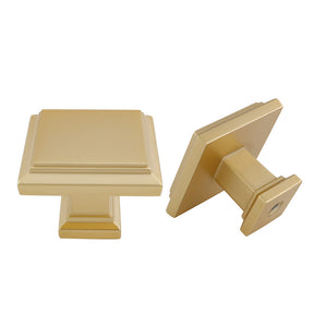 12 Pack Brass Gold Modern Drawer Knobs Square for Bathroom(LS9111BB) -Homdiy