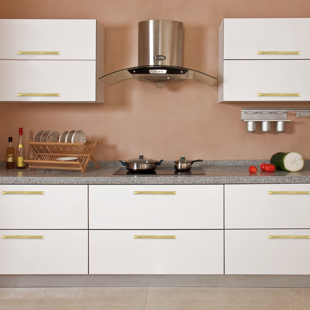 12 Pack Modern Solid Kitchen Cabinet Handles Gold, Aluminum Alloy(LS7024GD) -Homdiy