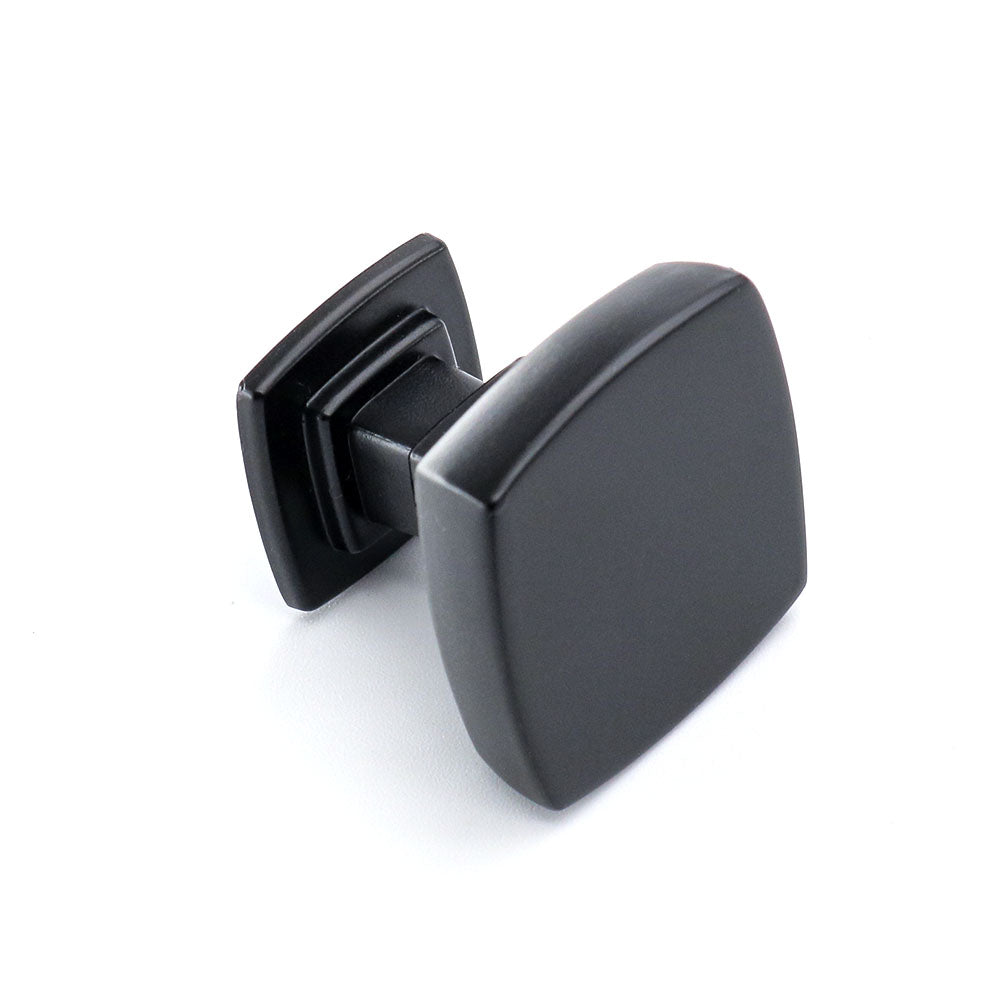 30 Pack Black Solid Square Drawer Knob Pulls For Bathroom(LS9016BK) -Homdiy