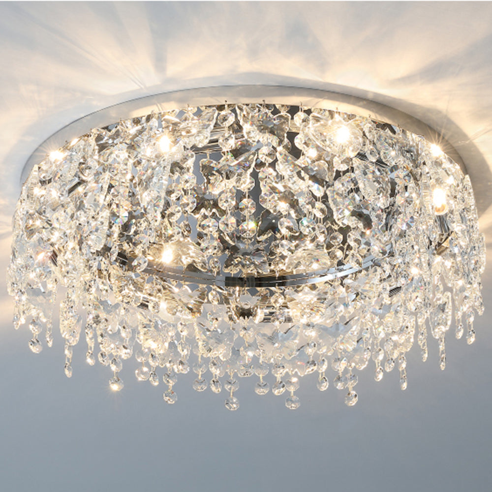 Modern Crystal Flush Mount Ceiling Light -Homdiy