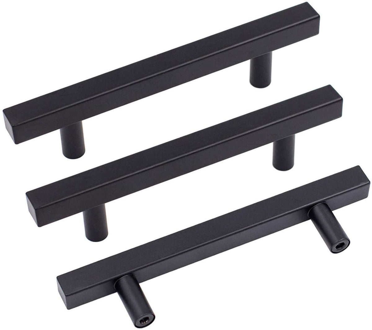 15 Pack Matte Black Cabinet Handles Stainless Steel Modern Drawer Pulls For Kitchen(LSJ22BK) -Homdiy