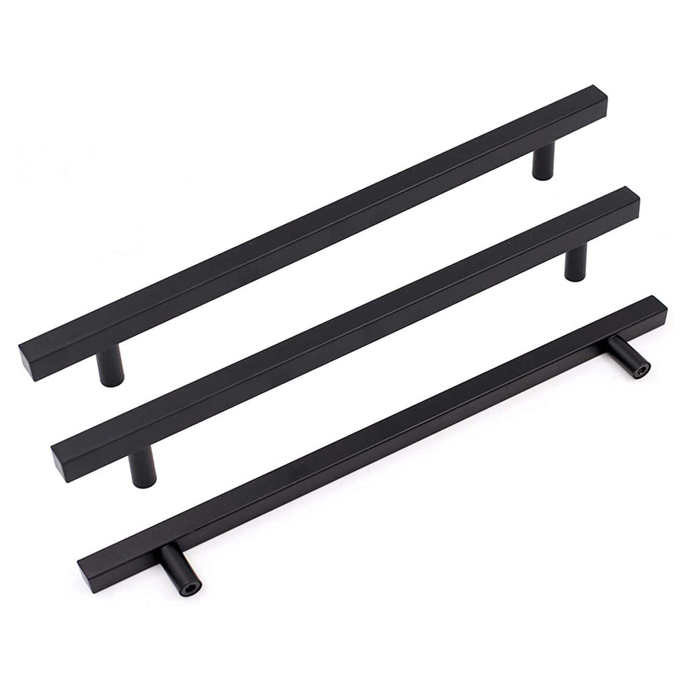 12 Pack Black Kitchen Cabinet Hardware Drawer Handles Stainless Steel (LSJ22BK) -Homdiy