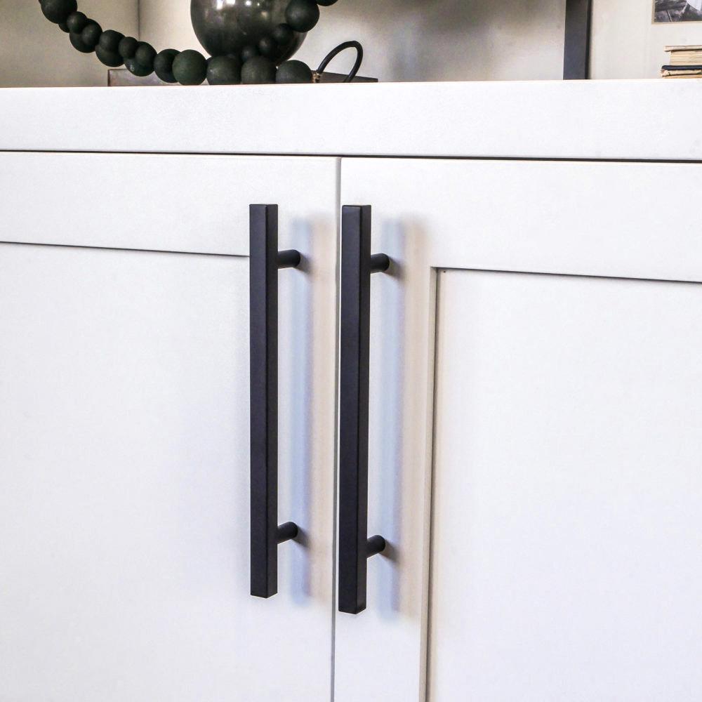 15 Pack Matte Black Cabinet Handles Stainless Steel Modern Drawer Pulls For Kitchen(LSJ22BK) -Homdiy