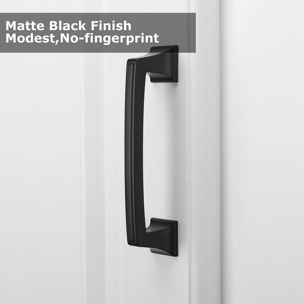 10 Pack Matte Black Cabinet Handles Black Drawer Pulls Vintage Bathroom Cabinet Handles(LS9136BK) -Homdiy