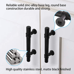 20 Pack Bathroom Matte Black Cabinet Pulls Stainless Steel Dresser Drawer Pulls -Homdiy