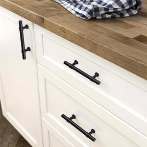 15 Pack Matte Black Cabinet Pulls Stainless Steel Kitchen Cabinet Hardware Handles(LST18BK) -Homdiy