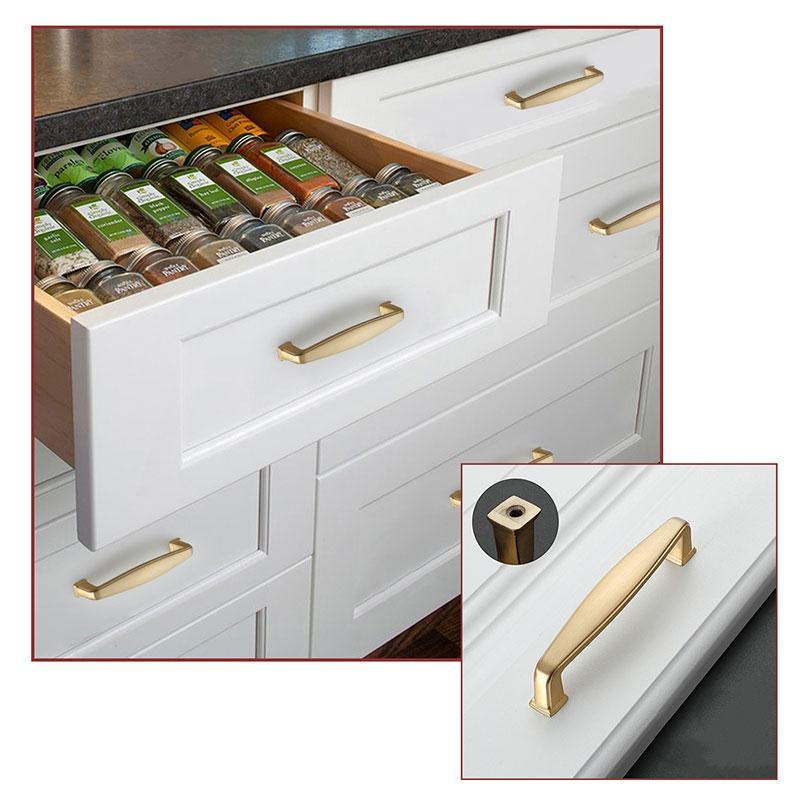 50 Pack Brushed Gold Arch Drawer Pulls for Kitchen Cabinets Zinc Alloy (LS8791GD) -Homdiy