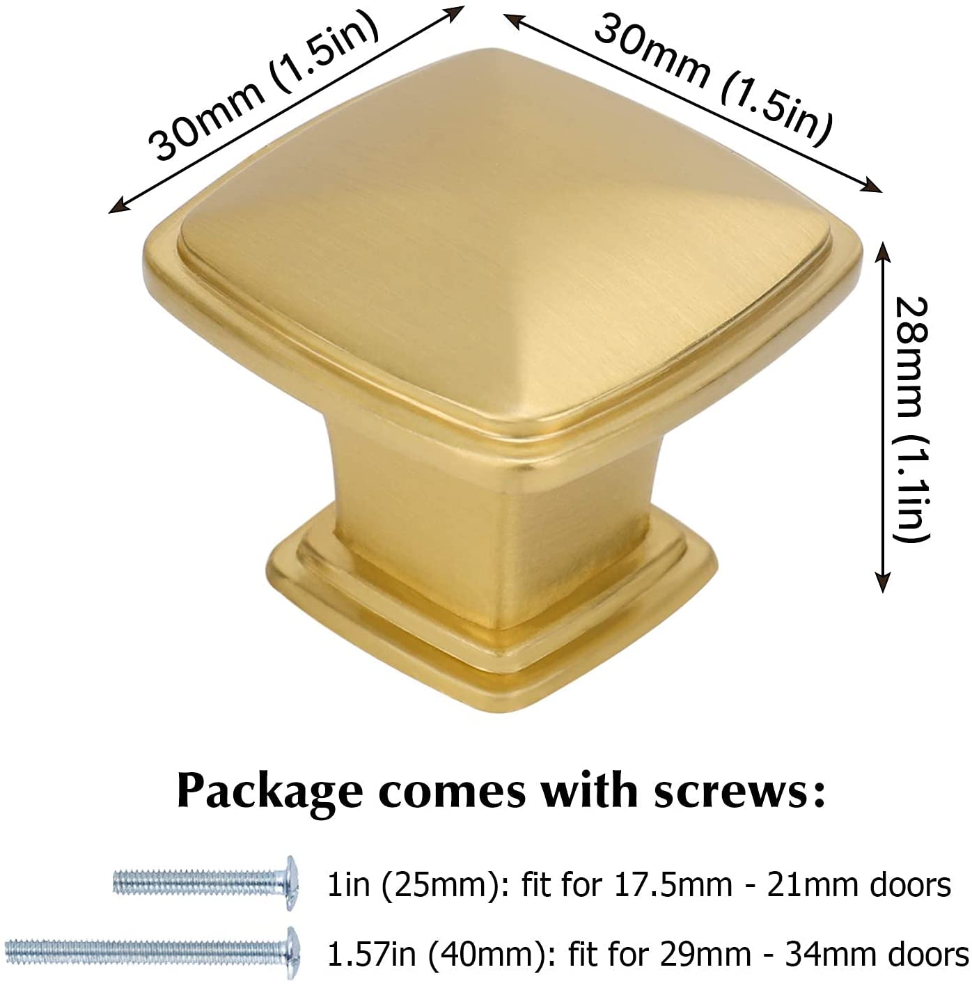 30 Pack Brushed Brass Gold Dresser Drawers Knobs Solid(LS8791GD) -Homdiy