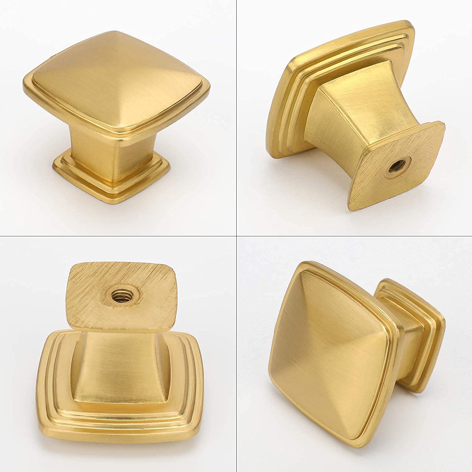 6 Pack Brushed Gold Cabinet Drawer Knobs For Kitchen (LS8791GD) -Homdiy