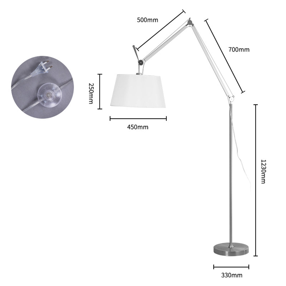 Designer Industrial Chrome Floor Lamp