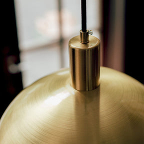 Mid-Century Brass Dome Pendant Light -Homdiy