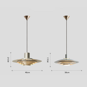 Modern Bauhaus Style Multi Layered Brass Pendant Light -Homdiy