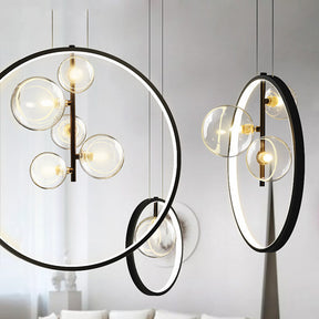 Nordic Bubble Glass Pendant Lamps with Ring -Homdiy