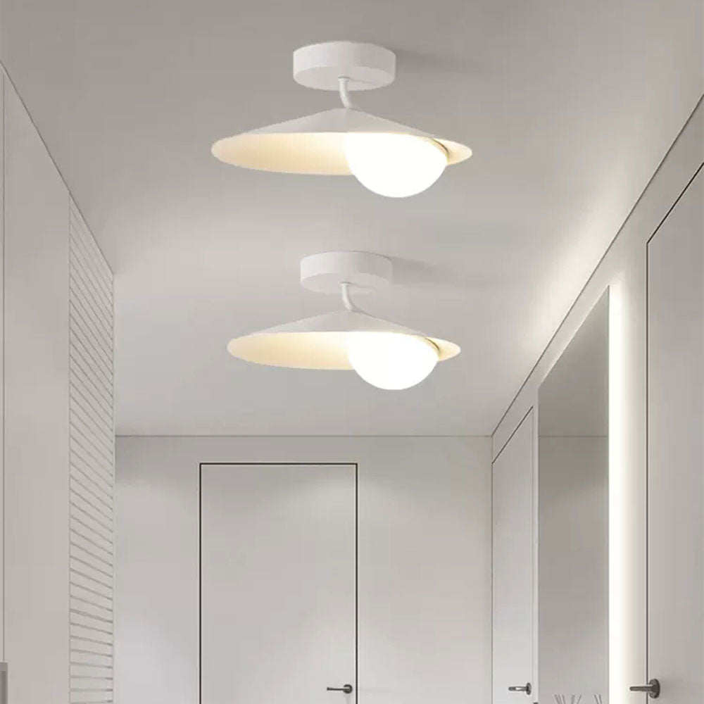 Nordic Geometric Ring Semi Flush Ceiling Lights for Hallway -Homdiy