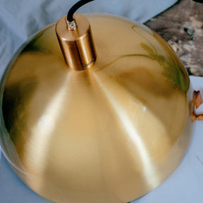 Mid-Century Brass Dome Pendant Light -Homdiy