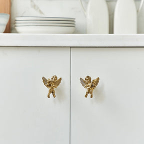 Gold Brass Angle Cabinet Pulls And Knobs (A Pair) -Homdiy
