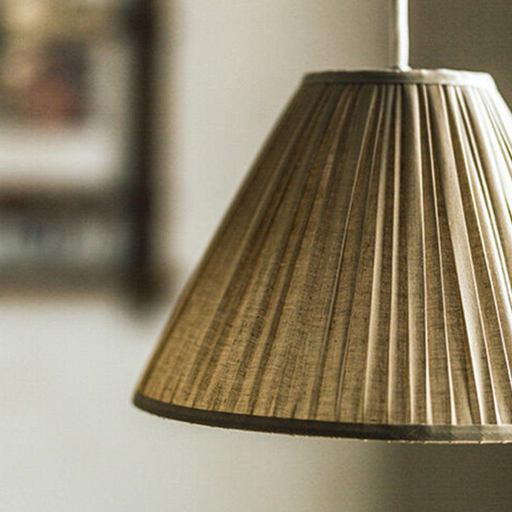 Coffee-Colored Pleated Paper Tapered Pendant Lampshade -Homdiy
