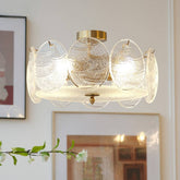 Retro Glass Petals Chandelier For Living Room -Homdiy