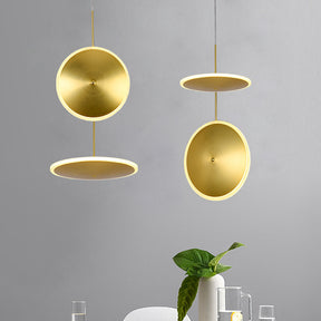 Modern Gold Ufo Model Round Brass Pendant Light -Homdiy