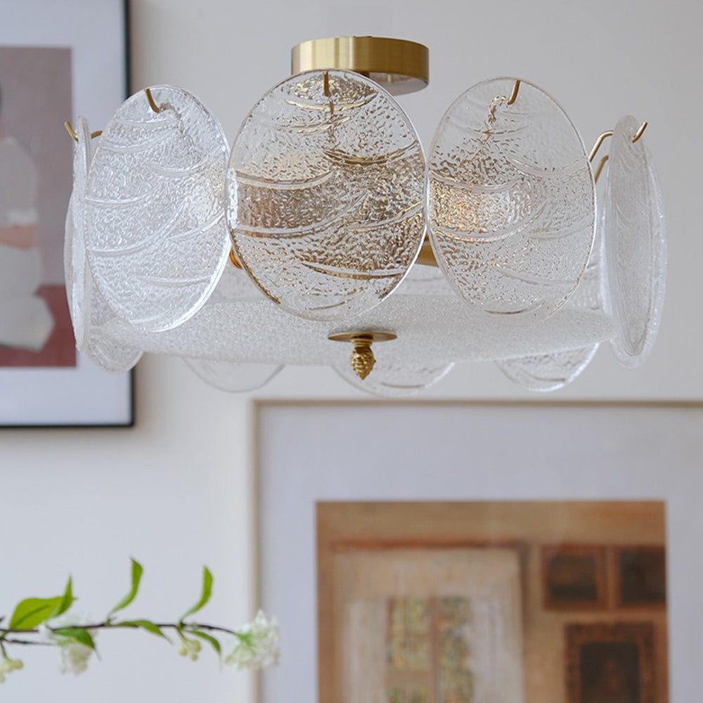 Retro Glass Petals Chandelier For Living Room -Homdiy