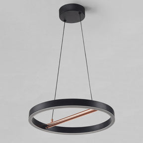 Modern LED Ring Round Black Pendant Light -Homdiy