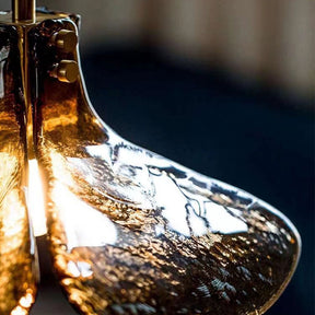 Retro Hand Blown Amber Glass Pendant Light -Homdiy