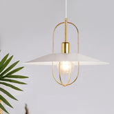 Industrial Style Metal Flat Shade 1-Light Pendant Lamp -Homdiy