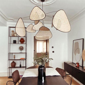 Hand Weaved Rattan Leaf Pendant Light For Living Room -Homdiy