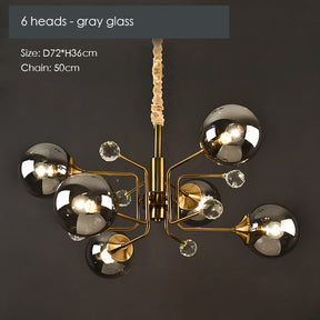 Modern Glass Sputnik LED Chandelier -Homdiy