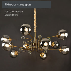 Modern Glass Sputnik LED Chandelier -Homdiy