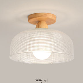 Wabi-sabi Walnut Glass Ceiling Light -Homdiy