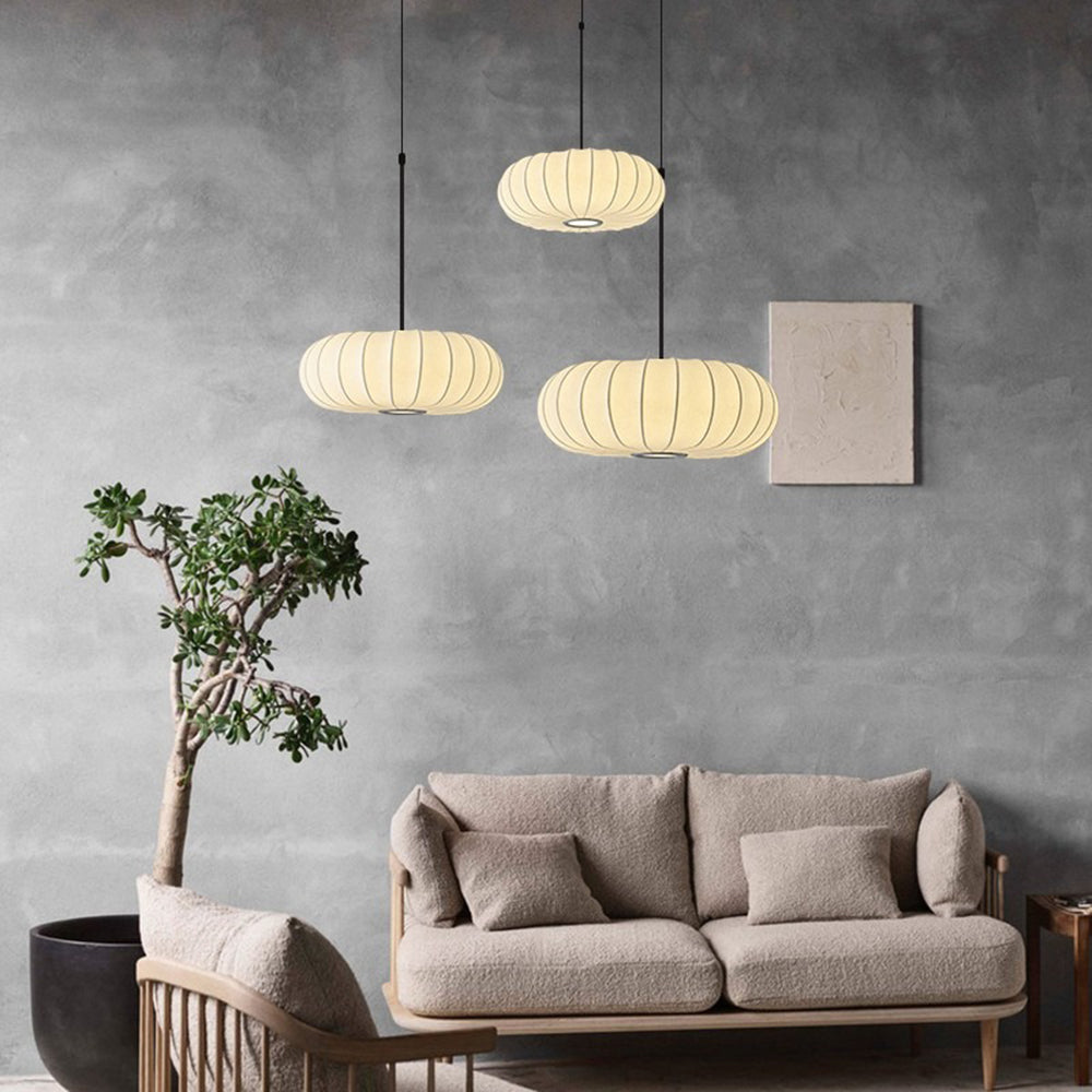Modern Fabric Drum Pendant Hanging Light -Homdiy