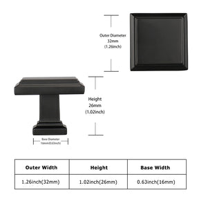 30 Pack Matte Black Dresser Drawer Knobs Heavy Square For Bathroom(LS9111BK) -Homdiy