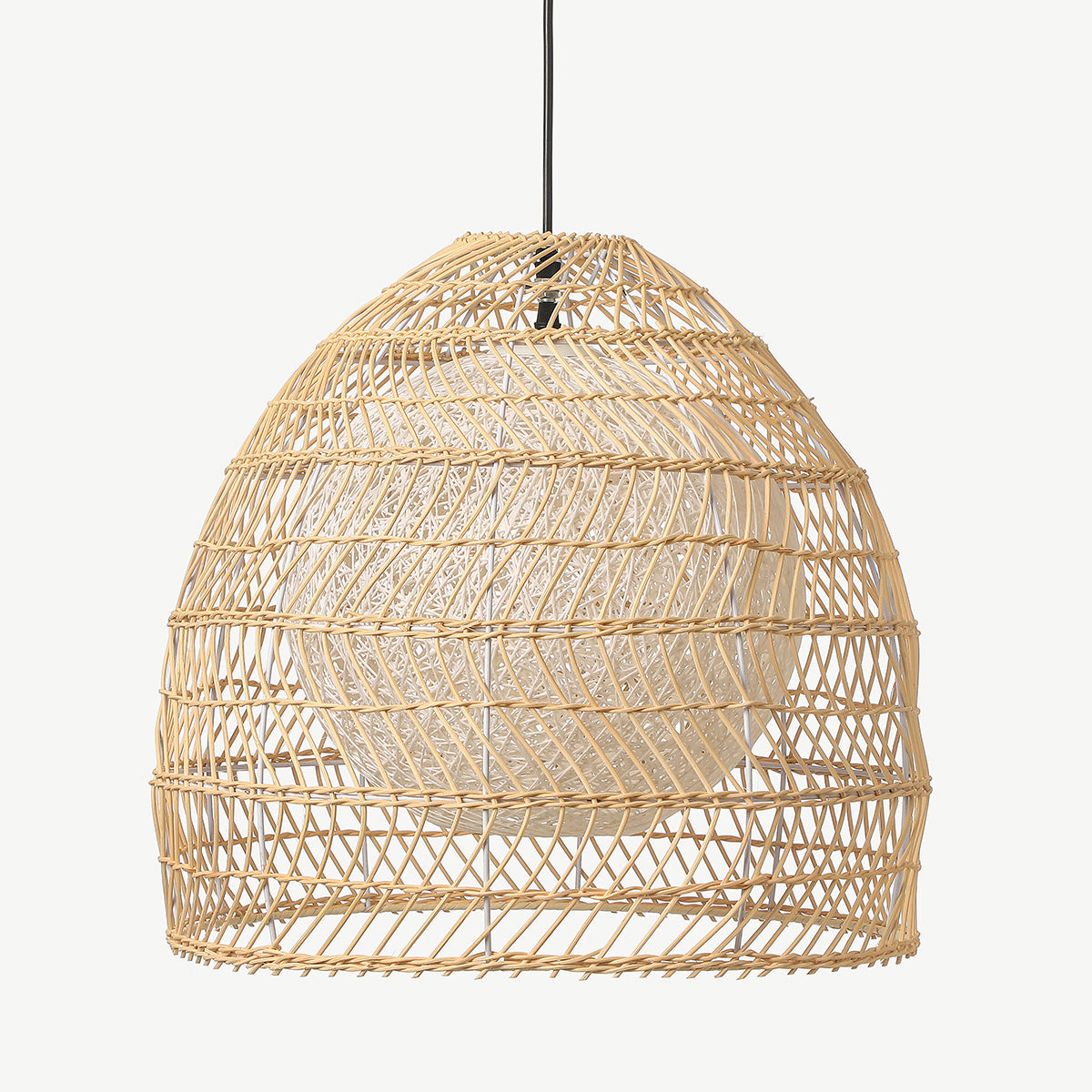Rattan Basket Pendant Light Wicker Lampshade -Homdiy