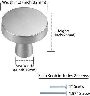 20 Pack Round Brushed Nickel Cabinet Knobs Modern Kitchen Cabinet Hardware Handles(LS5310SNB) -Homdiy