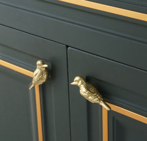 Gold Brass Bird Cabinet Pulls And Knobs (A Pair) -Homdiy